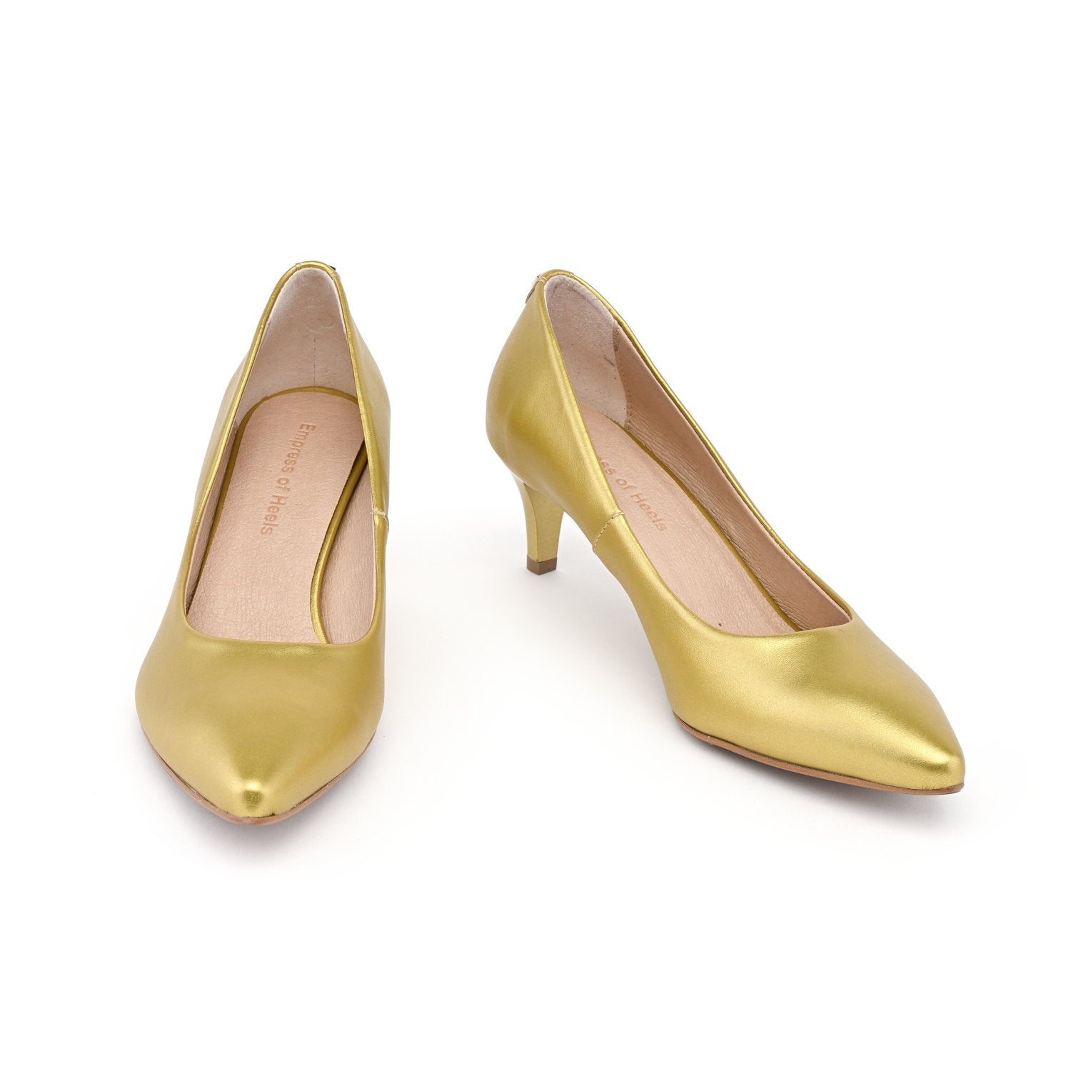 Golden Glamour - vegan pumps met 55mm hak