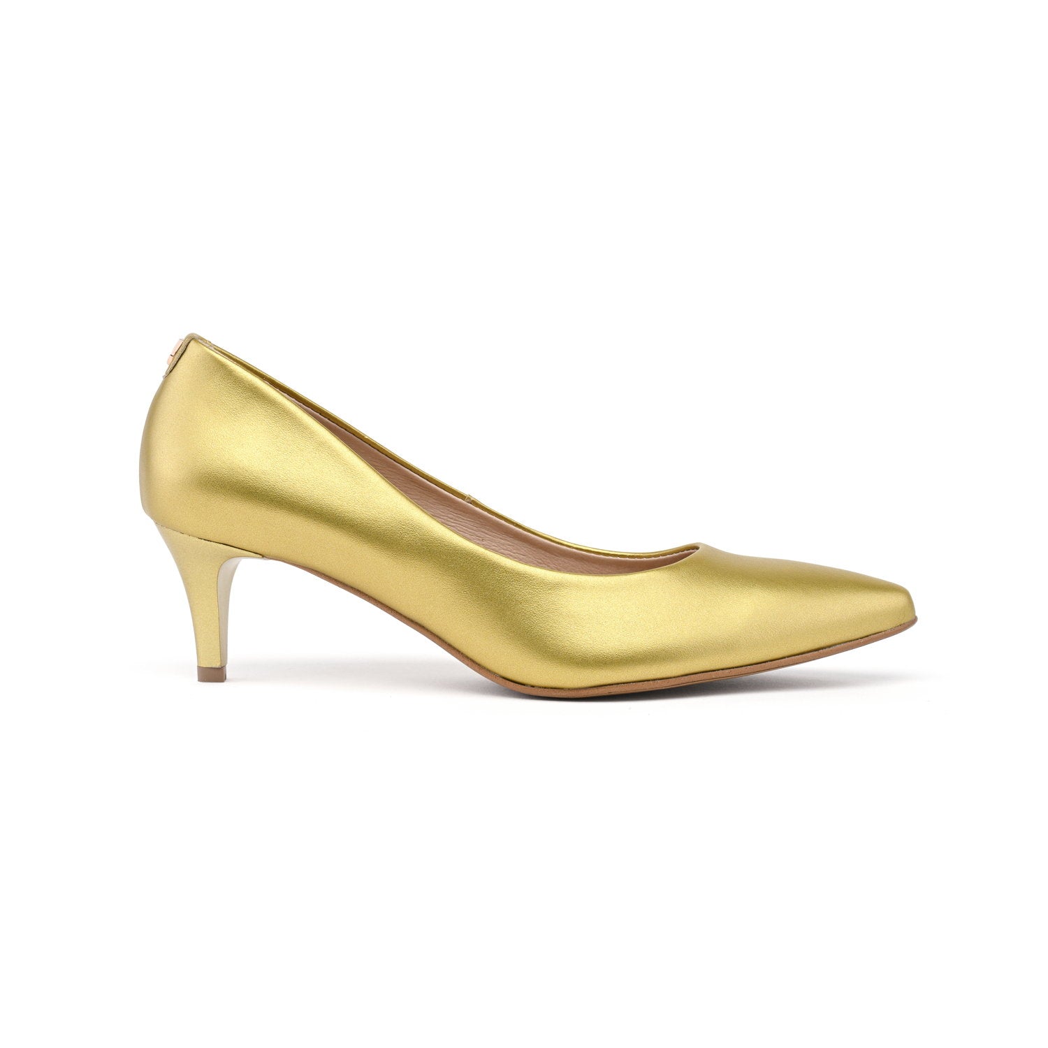 Golden Glamour - vegan pumps met 55mm hak