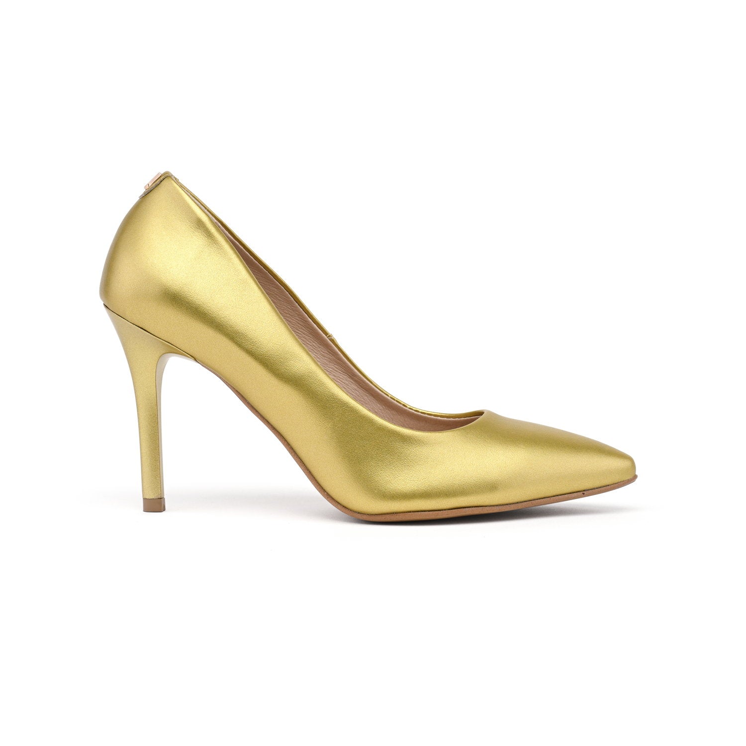 Golden Glamour  – vegane 95-mm-Pumps